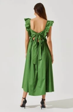 Flutter Sleeve Tie Back Maxi Dress -Chic Ladies Wear Shop ADR101610 GREENAPPLE 5