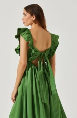 Flutter Sleeve Tie Back Maxi Dress -Chic Ladies Wear Shop ADR101610 GREENAPPLE 6