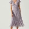 Celestine Floral Ruffle Midi Dress -Chic Ladies Wear Shop ADR101613 PURPLEFLORAL 1