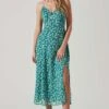 Floral Ruched Bust Midi Dress -Chic Ladies Wear Shop ADR101663 BLUEFLORAL 2