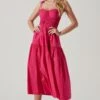 Tiered Smocked Midi Dress -Chic Ladies Wear Shop ADR101693 FUCHSIA 1