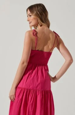 Tiered Smocked Midi Dress -Chic Ladies Wear Shop ADR101693 FUCHSIA 5