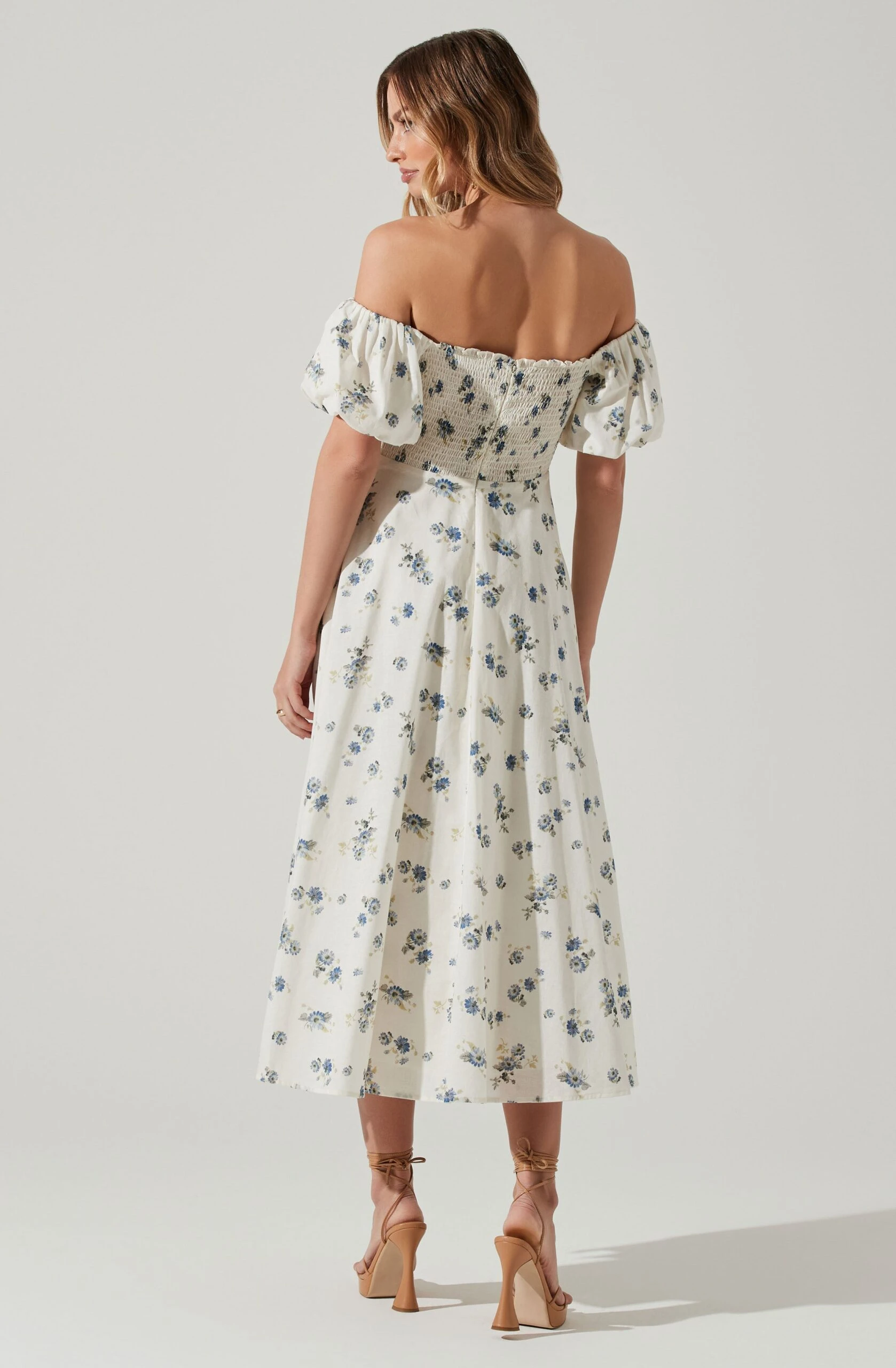 Off Shoulder Puff Sleeve Midi Dress 13 Off Shoulder Puff Sleeve Midi Dress - Image 11
