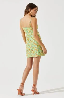 Keyhole Wrap Floral Mini Dress -Chic Ladies Wear Shop ADR101709 GREENMULTIFLORAL 5