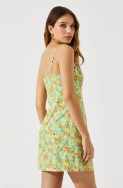 Keyhole Wrap Floral Mini Dress -Chic Ladies Wear Shop ADR101709 GREENMULTIFLORAL 6