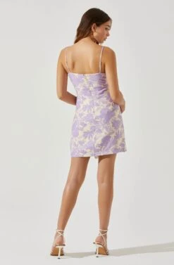 Keyhole Wrap Floral Mini Dress -Chic Ladies Wear Shop ADR101709 LAVENDERFLORAL 6