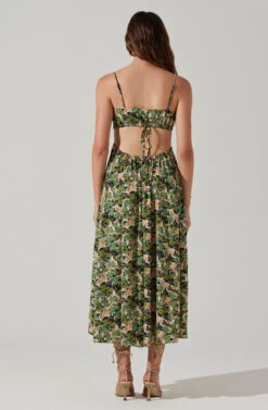 Open Back Floral Midi Dress -Chic Ladies Wear Shop ADR101751 GREENORANGEFLORAL 5