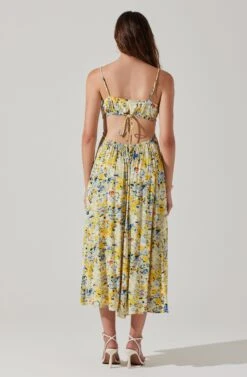 Open Back Floral Midi Dress -Chic Ladies Wear Shop ADR101751 YELLOWBLUEABSTRACT 5