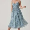 Floral Pleated Midi Dress -Chic Ladies Wear Shop ADR101774 BLUEFLORAL 1