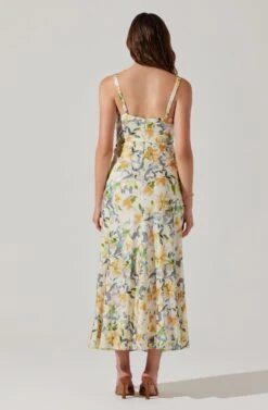 Satin Corset Floral Maxi Dress -Chic Ladies Wear Shop ADR101783 YELLOWCREAMFLORAL 6