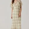 Flutter Sleeve Open Back Maxi Dress -Chic Ladies Wear Shop ADR101803 CREAMMULTIFLORAL 1