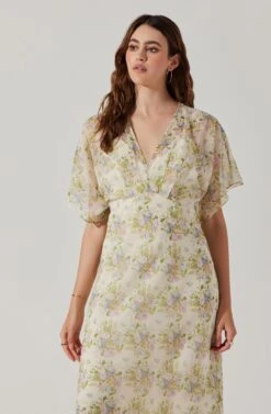 Flutter Sleeve Open Back Maxi Dress 17 Flutter Sleeve Open Back Maxi Dress -Chic Ladies Wear Shop ADR101803 CREAMMULTIFLORAL 3