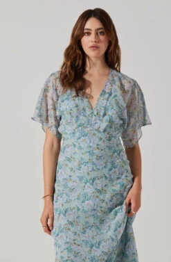 Flutter Sleeve Open Back Maxi Dress 21 Flutter Sleeve Open Back Maxi Dress -Chic Ladies Wear Shop ADR101803 LIGHTBLUEMULTIFRL 4