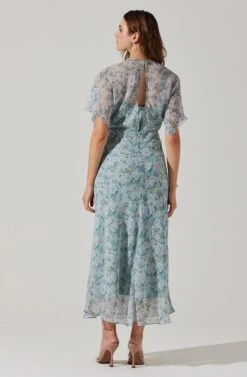 Flutter Sleeve Open Back Maxi Dress 25 Flutter Sleeve Open Back Maxi Dress -Chic Ladies Wear Shop ADR101803 LIGHTBLUEMULTIFRL 5