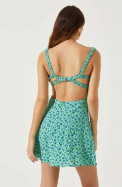 Sweetheart Neck Open Back Mini Dress -Chic Ladies Wear Shop ADR101821 GREENBLUEFLORAL 6
