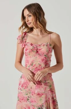 Camelia Floral Midi Dress -Chic Ladies Wear Shop ADR101861C PINKGREENFLORAL 3