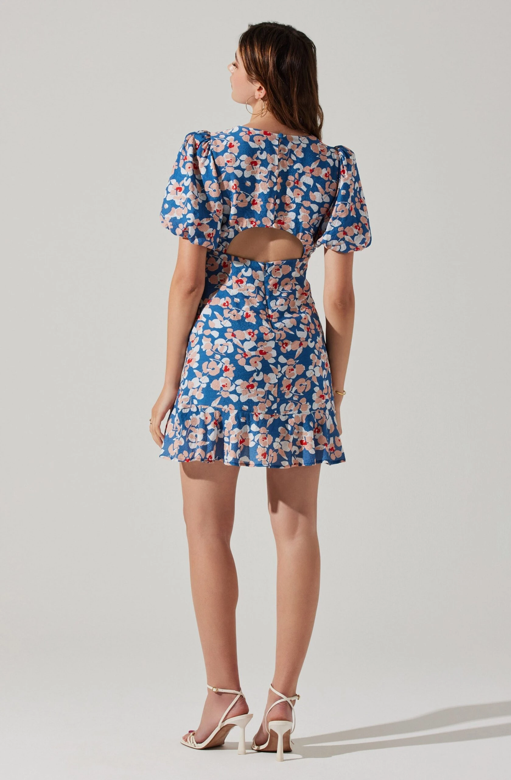 Flutter Sleeve Cutout Floral Mini Dress 8 Flutter Sleeve Cutout Floral Mini Dress - Image 6