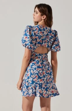 Flutter Sleeve Cutout Floral Mini Dress 18 Flutter Sleeve Cutout Floral Mini Dress -Chic Ladies Wear Shop ADR10724 BLUEPINKFLORAL 6