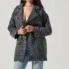 Oversized Marled Coat -Chic Ladies Wear Shop ALT13093 BLACK WHITE 2