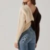 Two Toned Twist Back Sweater 2 Two Toned Twist Back Sweater -Chic Ladies Wear Shop ALT16617 FCI BROWNCONTRAST 6