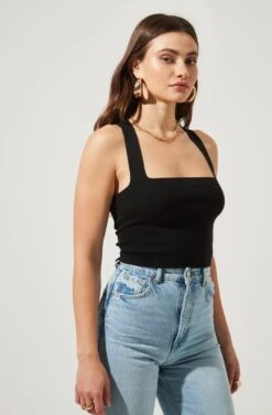 Varley Square Neck Cross Back Top -Chic Ladies Wear Shop AMB MWT3641 BLACK 2