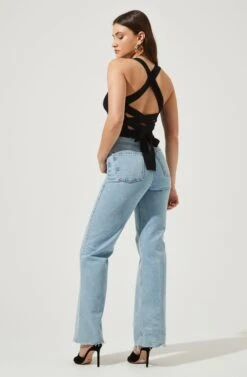 Varley Square Neck Cross Back Top -Chic Ladies Wear Shop AMB MWT3641 BLACK 3