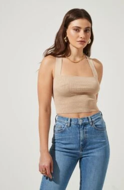 Varley Square Neck Cross Back Top -Chic Ladies Wear Shop AMB MWT3641 NUDE 2