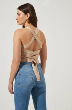 Varley Square Neck Cross Back Top -Chic Ladies Wear Shop AMB MWT3641 NUDE 4