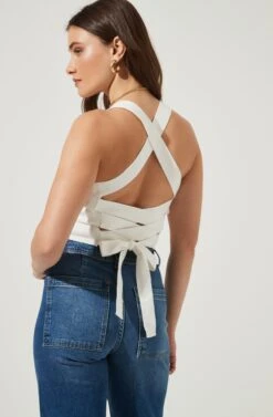Varley Square Neck Cross Back Top -Chic Ladies Wear Shop AMB MWT3641 OFFWHITE 4