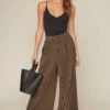 Pleated Wide Leg Pant -Chic Ladies Wear Shop AP7071 OLIVE 4BA