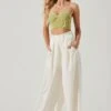 Pleated Front Wide Leg Trouser -Chic Ladies Wear Shop AP7224 CREAM 1194