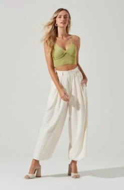 Pleated Front Wide Leg Trouser -Chic Ladies Wear Shop AP7224 CREAM 1196