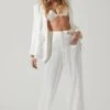 Brigitta Satin Wide Leg Pants -Chic Ladies Wear Shop AP7265S WHITE 2
