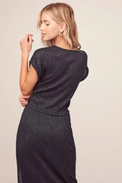 Plisse Midi Skirt -Chic Ladies Wear Shop AS9032 BLACK 5 Edit