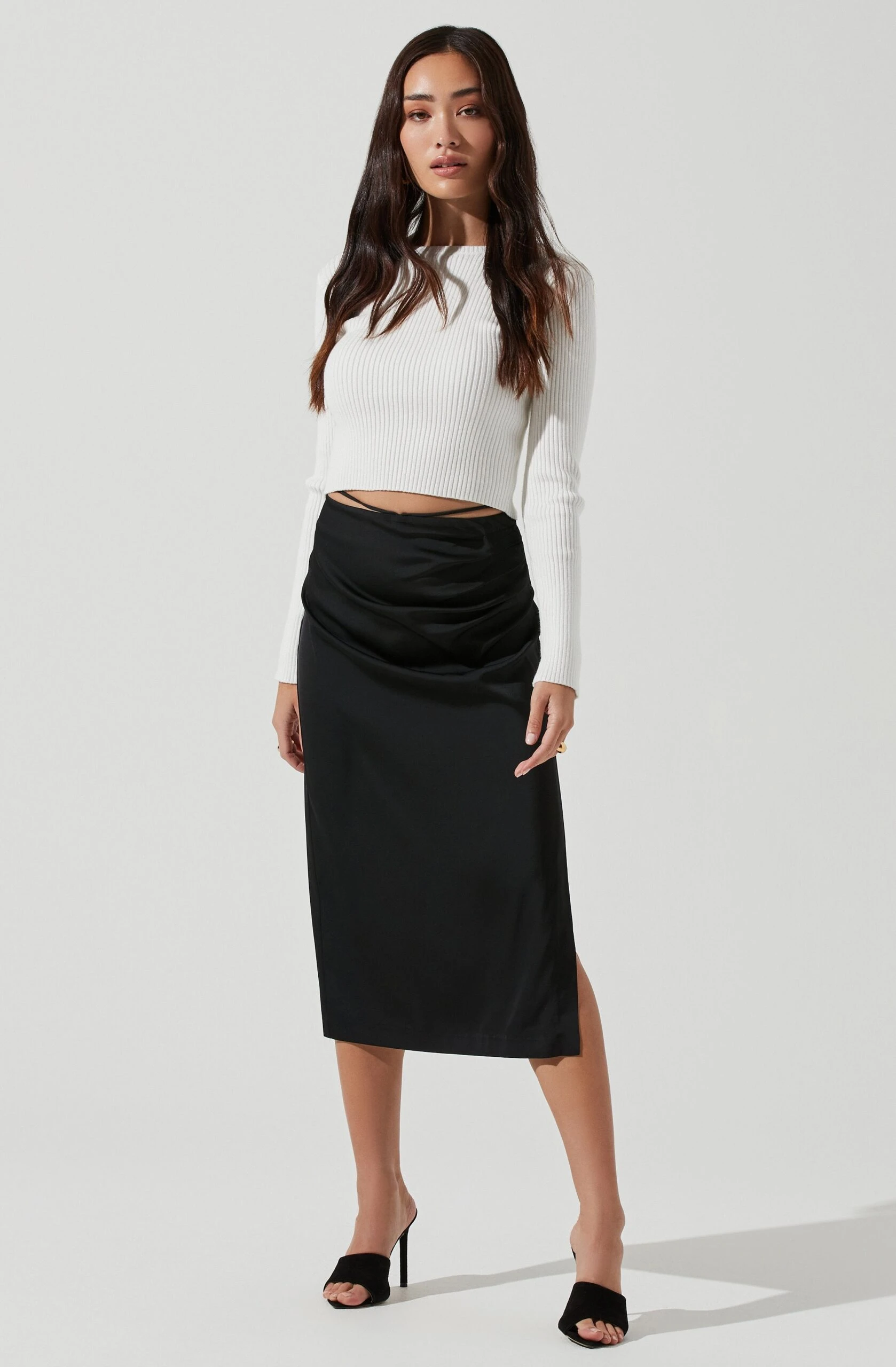 Hi Slit Ruched Skirt 3 Hi Slit Ruched Skirt