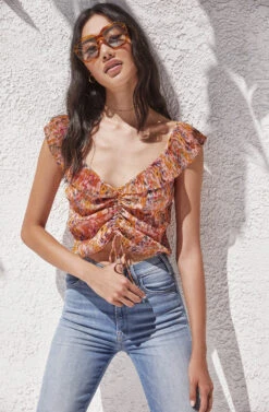 Rue Cinched Tie Front Top -Chic Ladies Wear Shop ASTR SPR21 PT2 6457