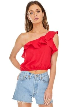 Ruffle One Shoulder Top