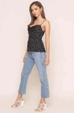 Cowl Drape Cami 22 Cowl Drape Cami -Chic Ladies Wear Shop AT15035D BLACK DOT 2A 40ae3c22 6bb9 463e 8880 bfee57ef648b