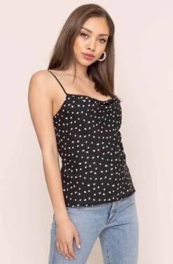 Cowl Drape Cami 20 Cowl Drape Cami -Chic Ladies Wear Shop AT15035D BLACK DOT 3A ac33d6b3 406b 4a43 bb4a 00b11f7cce95