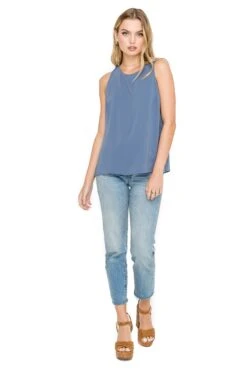 High Neck Open Side Tank 9 High Neck Open Side Tank -Chic Ladies Wear Shop AT15039 GREY GRISAILLE 01