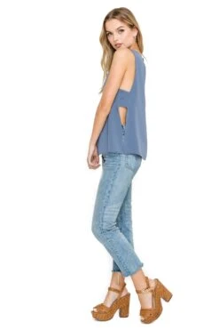 High Neck Open Side Tank 11 High Neck Open Side Tank -Chic Ladies Wear Shop AT15039 GREY GRISAILLE 02
