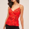 Button Front Floral Wrap Cami -Chic Ladies Wear Shop AT15468 RED SKETCH FLORAL 2
