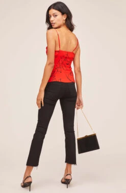 Button Front Floral Wrap Cami -Chic Ladies Wear Shop AT15468 RED SKETCH FLORAL 3