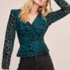 Burnout Leopard Wrap Top 1 Burnout Leopard Wrap Top -Chic Ladies Wear Shop AT15511B TEAL BLACK LEOPARD 2