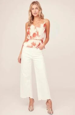 Strappy Floral Cami 9 Strappy Floral Cami -Chic Ladies Wear Shop AT15516B RED TAUPE FLORAL 1A