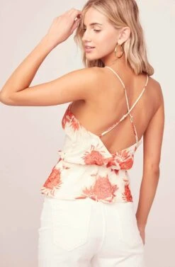 Strappy Floral Cami 11 Strappy Floral Cami -Chic Ladies Wear Shop AT15516B RED TAUPE FLORAL 5AA