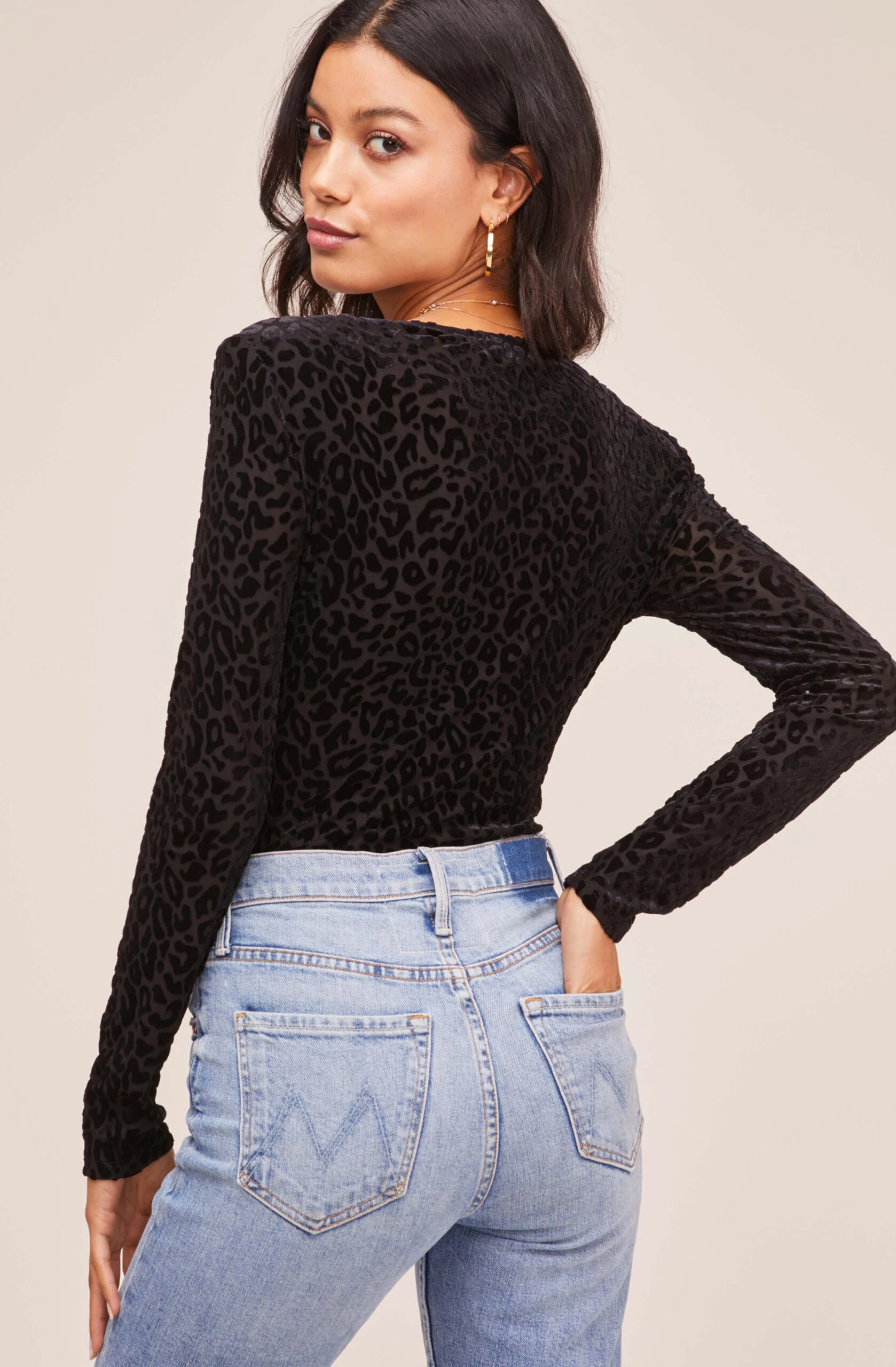 Deep V Leopard Burnout Bodysuit 7 Deep V Leopard Burnout Bodysuit - Image 5