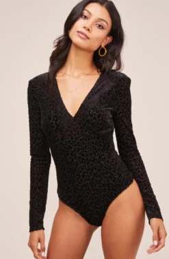 Deep V Leopard Burnout Bodysuit 9 Deep V Leopard Burnout Bodysuit -Chic Ladies Wear Shop AT15571B BLK BURNOUT LEOPARD 5