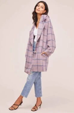 Cozy Coat -Chic Ladies Wear Shop AT15630 PURPLE BLUE PLAID 2