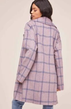 Cozy Coat -Chic Ladies Wear Shop AT15630 PURPLE BLUE PLAID 6